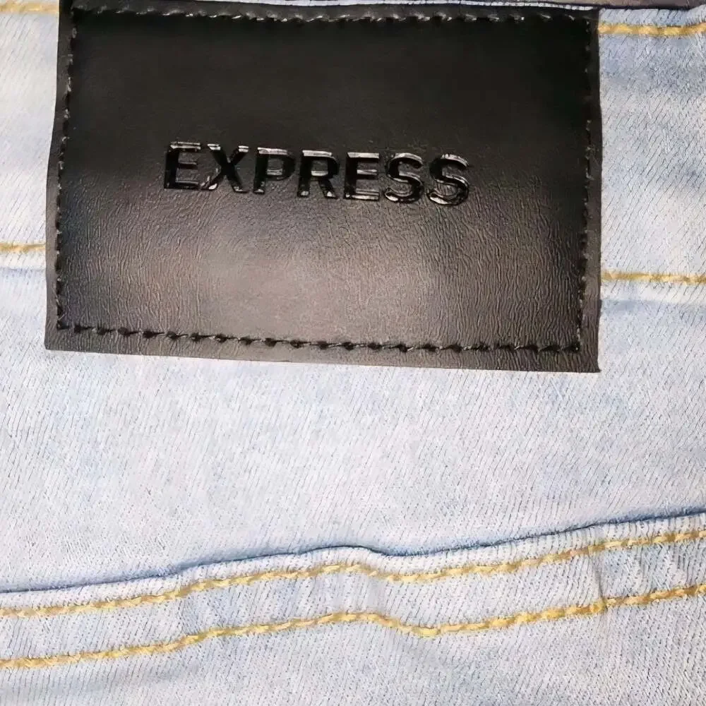 Express Hyper Stretch Athletic Slim Jeans Light Wash 36x30 - Picture 3 of 4